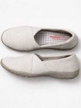 Sketchers Air-Cooled Memory Foam Tan Canvas Size 8.5